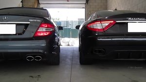 Batalia evacuarilor: Maserati GranTurismo S vs. Mercedes C63 AMG