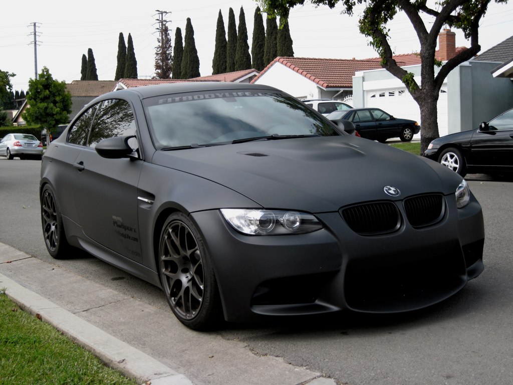 Matte flat black bmw m3 vinyl wrap #5