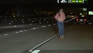 Mai beata decat Vacaroiu: o femeie opreste masina in mijlocul autostrazii