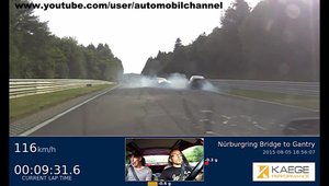 Momentul in care un Chevrolet Corvette isi pierde roata la Nurburgring
