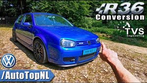 Noi un asemenea Golf 4 nu am mai vazut. Are motor de Passat R36, compresor mecanic si cutie DSG