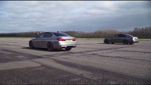 Toata lumea astepta cursa asta. Liniuta intre BMW M5 si Mercedes E63 AMG S