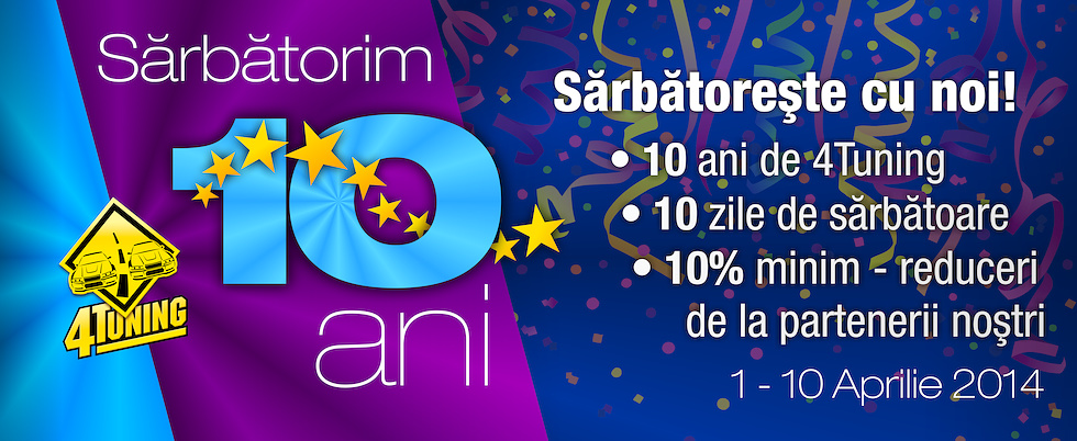 Sarbatorim 10 ani. Sarbatoreste cu noi!