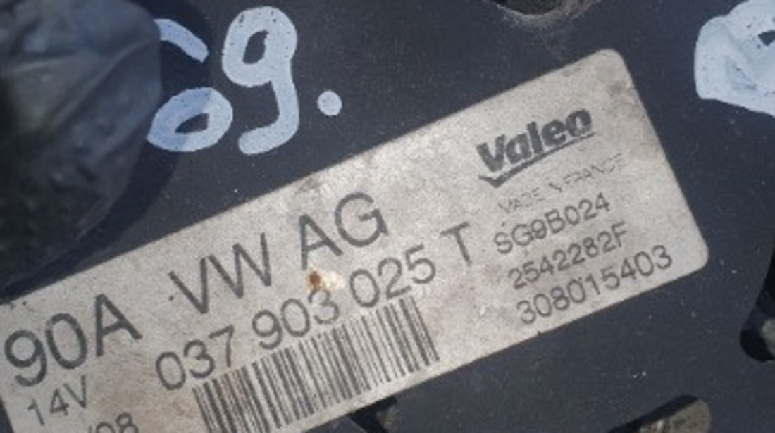037903025T Alternator 90A Volkswagen, Skoda, Seat, Audi 1.0i, 1.4i, 1.6i benzina Fab: 2000 - 2005