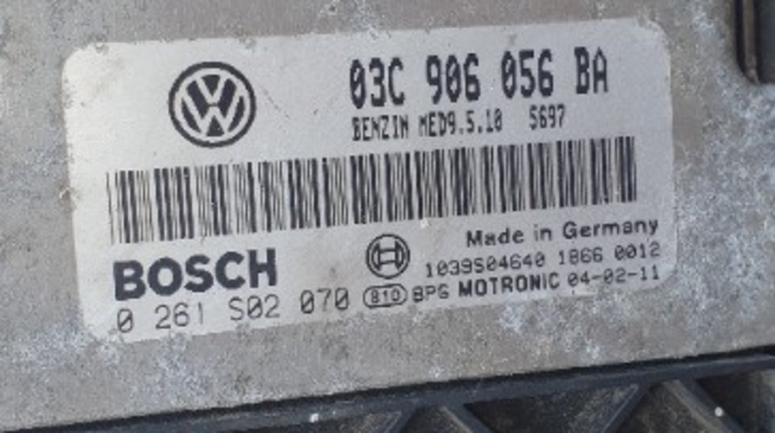 03C906056BA ECU Calculator motor Audi A3 (8P1) 1.6 FSI BAG