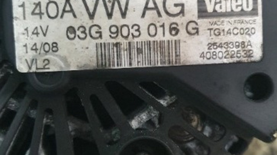 03G903016G Alternator Audi 2.0 TDI tip motor CAH