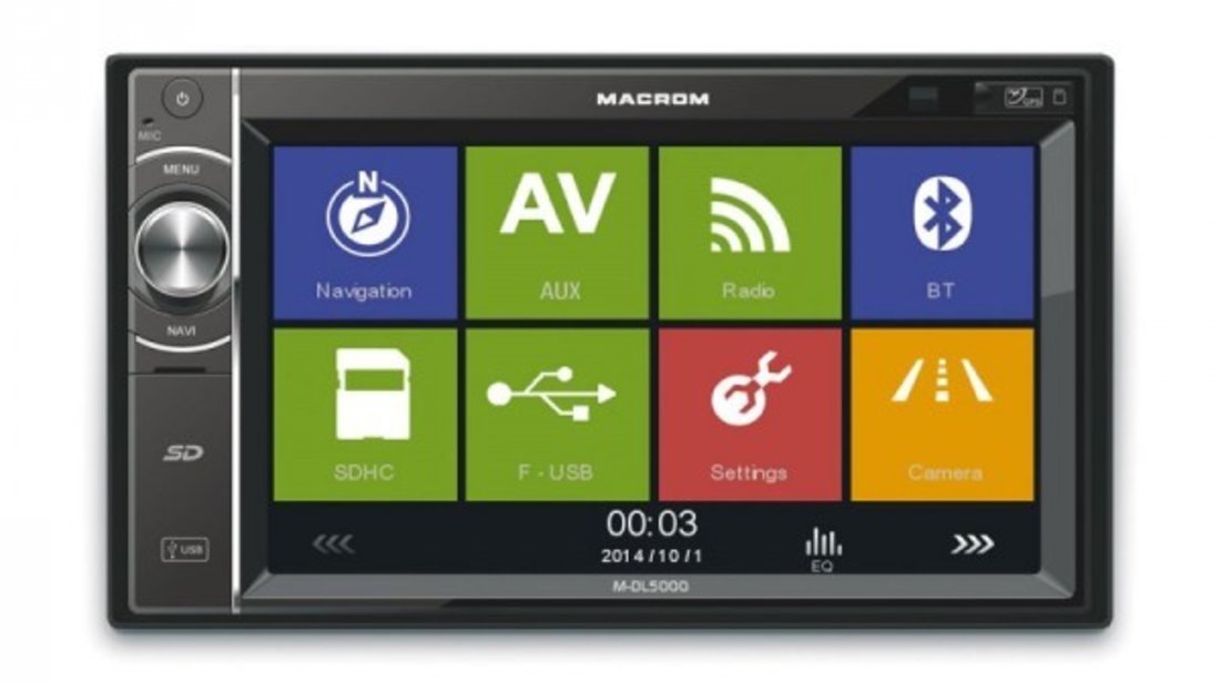 1099 LEI!!! NAVIGATIE MULTIMEDIA MACROM M-DL5000 2DIN USB SD PLAYER GPS CARKIT