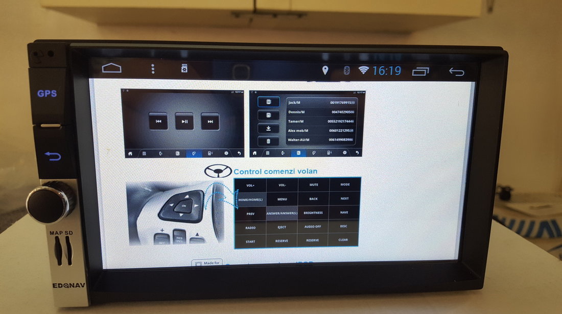 1499 LEI!!NAVIGATIE UNIVERSALA 2DIN CU ANDROID EDONAV E200 PROCESOR QUAD CORE 1,6 GHZ 16 GB 3G WIFI