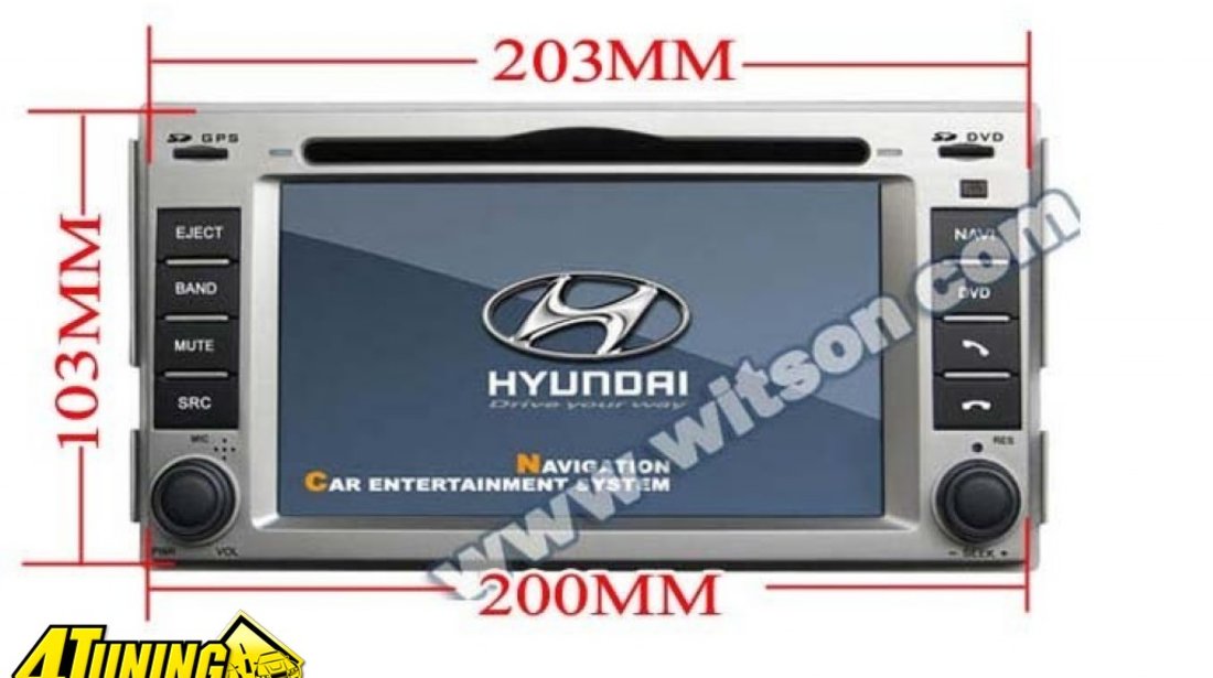 1499 LEI! NAVIGATIE WITSON W2-D773Y SH DEDICATA HYUNDAI SANTA FE ELANTRA PLATFORMA S60 INTERNET 3G WIFI DVD GPS TV CARKIT COMENZI PE VOLAN CEL MAI VANDUT MODEL!