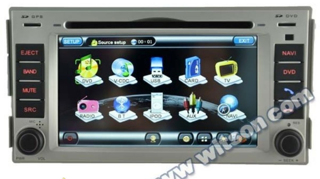 1499 LEI! NAVIGATIE WITSON W2-D773Y SH DEDICATA HYUNDAI SANTA FE ELANTRA PLATFORMA S60 INTERNET 3G WIFI DVD GPS TV CARKIT COMENZI PE VOLAN CEL MAI VANDUT MODEL!