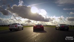 1630 CP in actiune: Mercedes AMG GT S vs Audi R8 V10 Plus vs Mercedes C63 AMG S