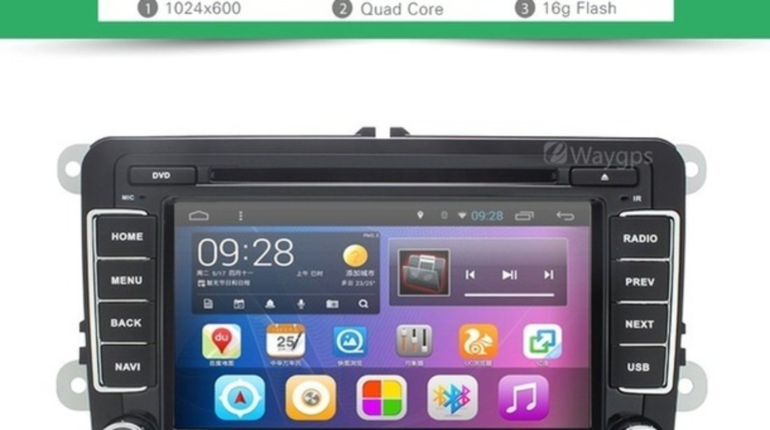 1NAVIGATIE CU ANDROID DEDICATA VW Eos EDOTEC EDT-G305 INTERNET 3G WIFI WAZE DVR DVD