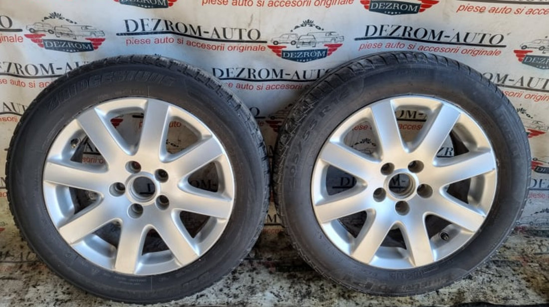 2 jante aliaj originale cu anvelope vara (205/55/R16) 6,5JX16H2 ET42 VW Scirocco cod : 3C0601025F