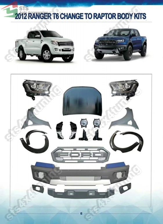 2019 RAPTOR CONVERSION BODYKIT PENTRU FORD RANGER T6 2012-2015