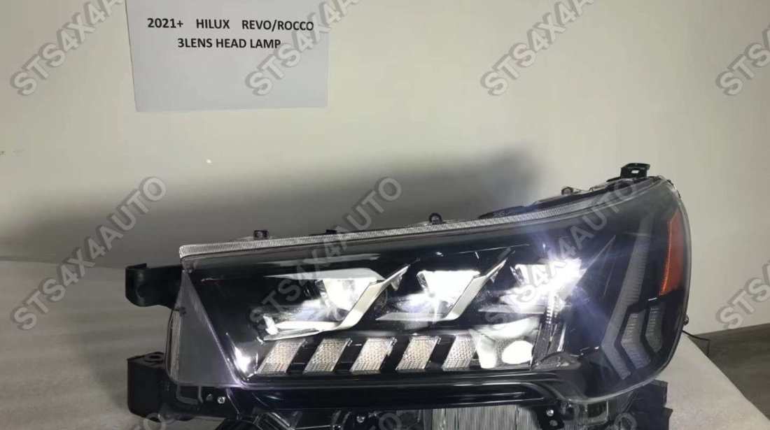 3-LENS DAYLINE FARURI LED CU DYNAMIC SEMNALIZARE TOYOTA HILUX REVO 2021-2024 [V3]