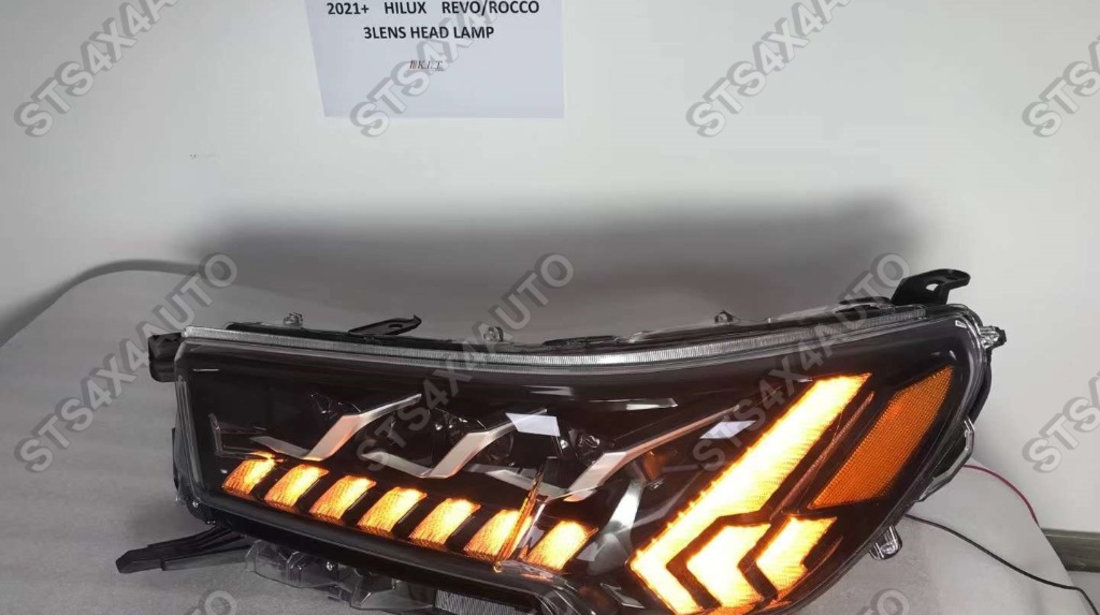 3-LENS DAYLINE FARURI LED CU DYNAMIC SEMNALIZARE TOYOTA HILUX REVO 2021-2024 [V3]