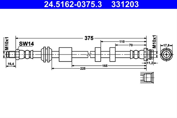 331203 Furtun Frana Ate Volvo 24.5162-0375.3