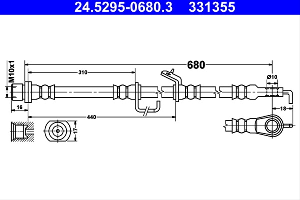 331355 Furtun Frana Ate Toyota 24.5295-0680.3