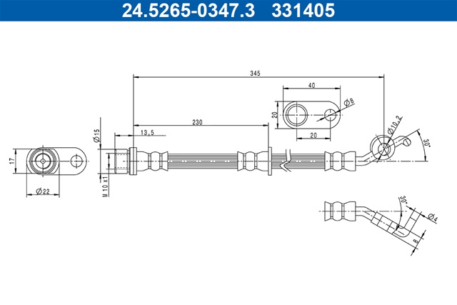 331405 Furtun Frana Ate Toyota 24.5265-0347.3