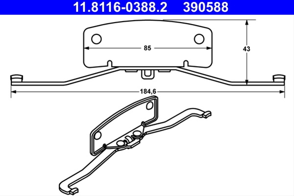 390588 Arc Etrier Ate Ford 11.8116-0388.2