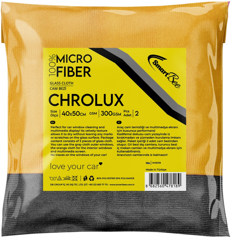3D Chrolux Set 2 Buc Laveta Microfibra Geamuri Auto Protocaliu / Gri 40X50 SMB318
