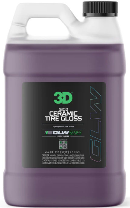 3D GLW Series SiO2 Ceramic Tire Gloss Solutie Curatat Anvelope 1.89L 352OZ64