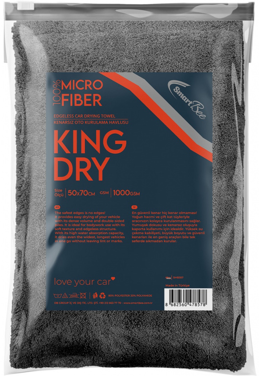 3D King Dry Prosop Microfibra Uscare Auto Fara Margini 1000 GSM 60X90 SMB357