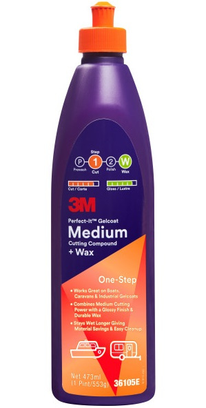 3M Perfect-It Gelcoat Medium Cuttind Compound + Wax One Step Pasta Polish Cu Ceara One Step Pentru Barci / Ambarcatiuni / Yacht 473ML 36105E