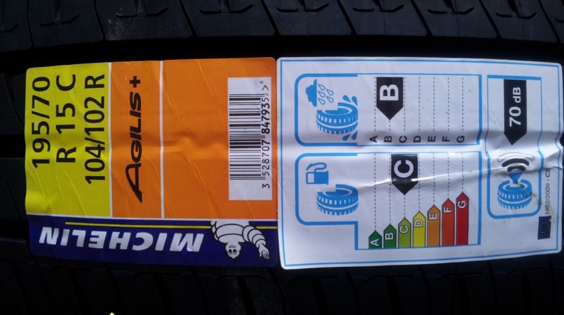 4 anvelope 195/70/15c michelin de vara noi