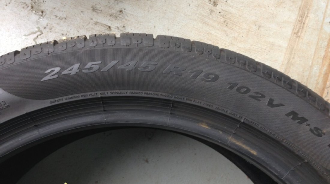 4 anvelope 245/45/19 pirelli de iarna runflat la 6mm