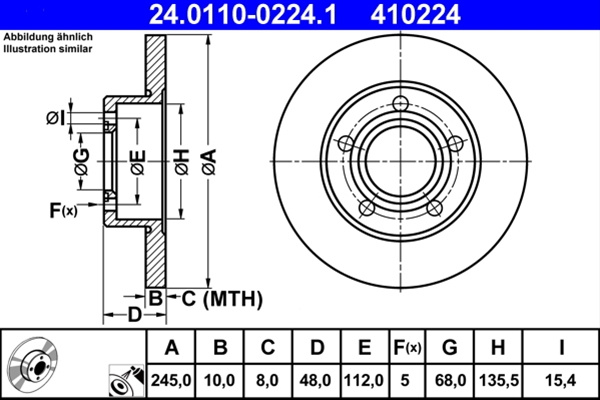 410224 ## Disc Frana (livrabil Numai Pereche) - Ate Vag 24.0110-0224.1