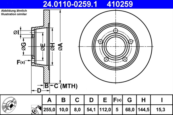 410259 ##disc Frana (livrabil Numai Pereche) - Ate Vag 24.0110-0259.1