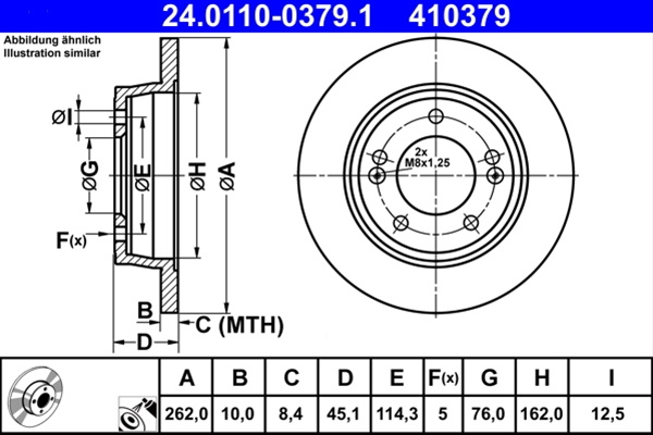 410379 Disc Frana Livrabil Numai Pereche Ate Kia 24.0110-0379.1