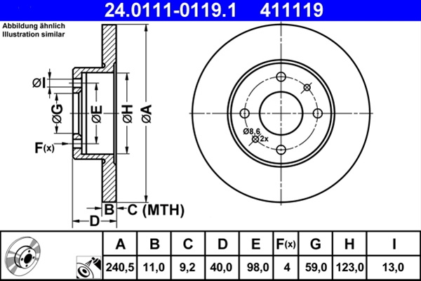 411119 ## Disc Frana (livrabil Numai Pereche) - Ate Ford 24.0111-0119.1