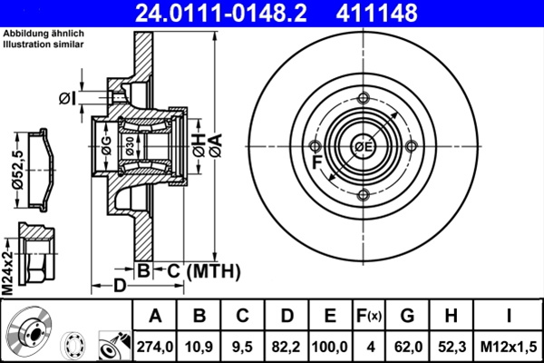 411148 ## Disc Frana (livrabil Numai Pereche) - Ate Renault 24.0111-0148.2