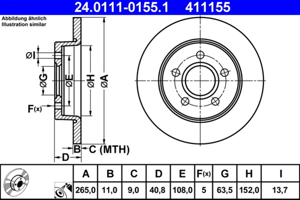 411155## Disc Frana (livrabil Numai Pereche) Pret/buc- Ate Ford 24.0111-0155.1