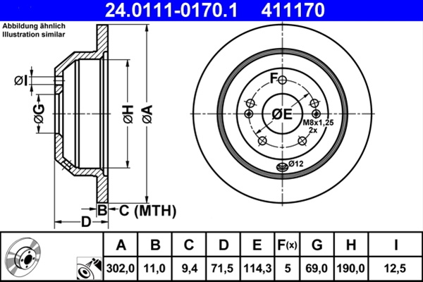 411170 Disc Frana Livrabil Numai Pereche Ate Hyundai 24.0111-0170.1