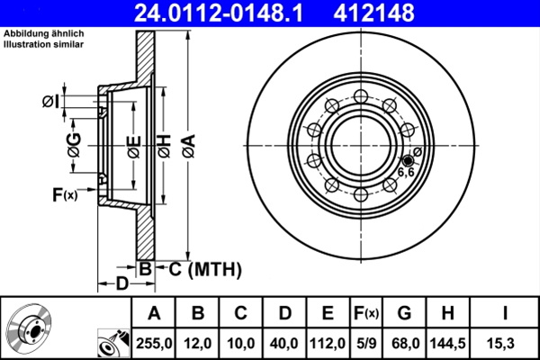 412148 ## Disc Frana (livrabil Numai Pereche) - Ate Vag 24.0112-0148.1