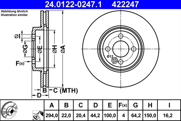 422247 Disc Frana (livrabil Numai Pereche) - Ate Mini 24.0122-0247.1