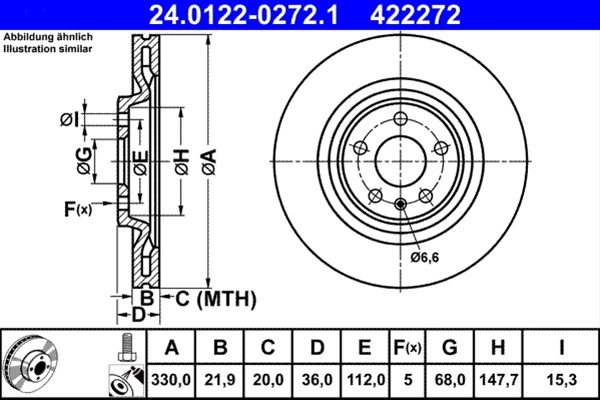 422272 Disc Frana (livrabil Numai Pereche) - Ate Vag 24.0122-0272.1