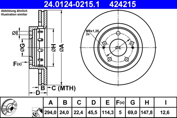 424215 Disc Frana Livrabil Numai Pereche Ate Peugeot 24.0124-0215.1