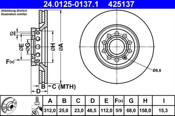 425137 ## Disc Frana (livrabil Numai Pereche) - Ate Vag 24.0125-0137.1