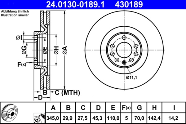 430189 ## Disc Frana (livrabil Numai Pereche) - Ate Promo Limitat Fd Nbb Opel 24.0130-0189.1