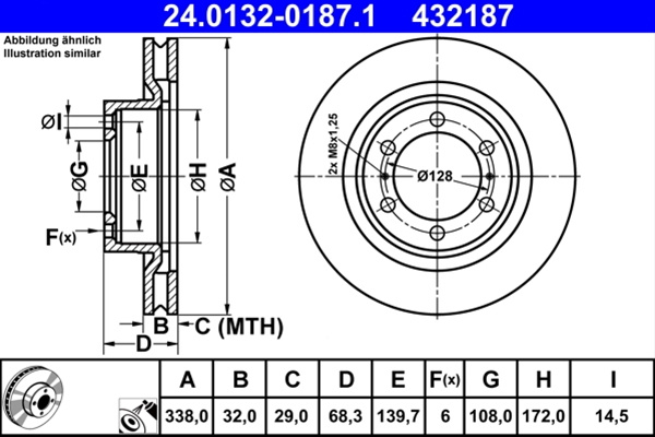 432187 Disc Frana (livrabil Numai Pereche) - Ate Lexus 24.0132-0187.1