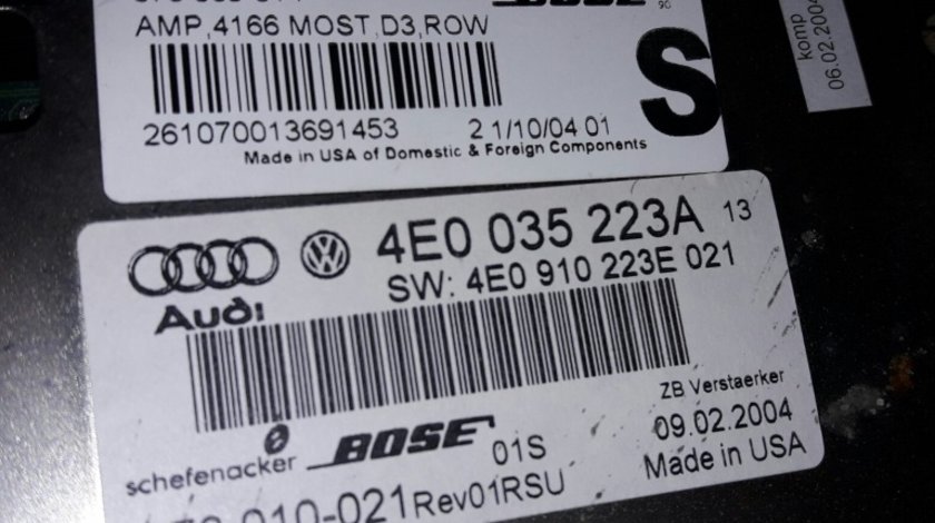 4e0 035 223 a amplificator audi a8 2002-2009