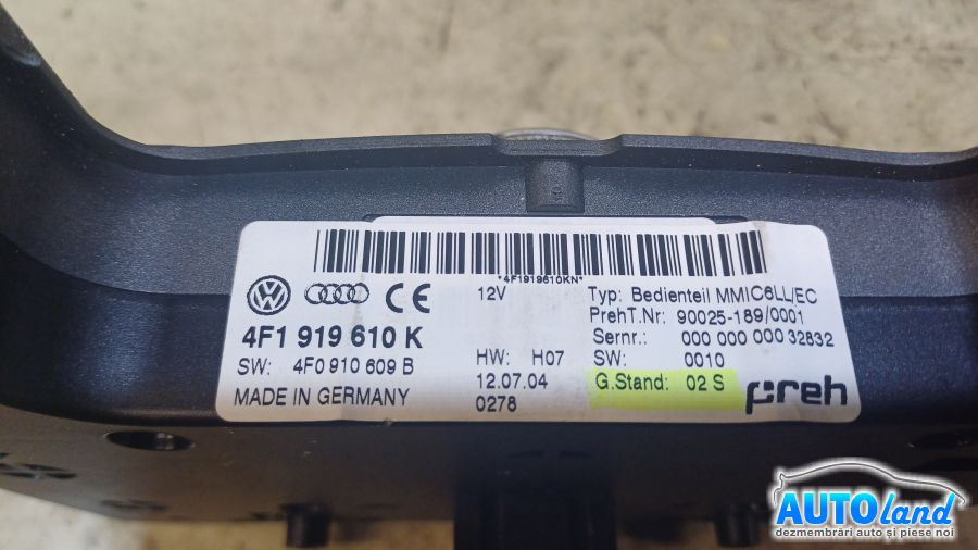 4f1919610k Consola Comenzi Audi A6 4F2,C6 2004-2011