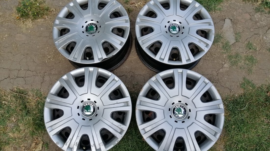 4x Jante tabla 15" Skoda,Seat,Audi,Vw 5x112 Capace originale