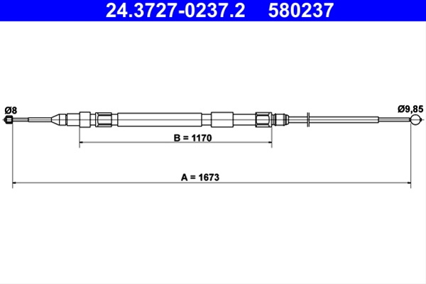 580237 Cablu Frana De Parcare - Ate Bmw 24.3727-0237.2