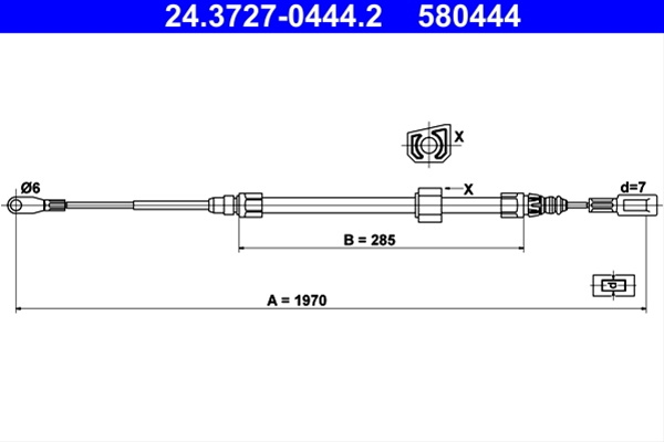580444 Cablu Frana De Parcare - Ate Vag 24.3727-0444.2