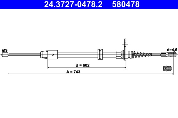 580478 Cablu Frana De Parcare - Ate Mercedes-Benz 24.3727-0478.2